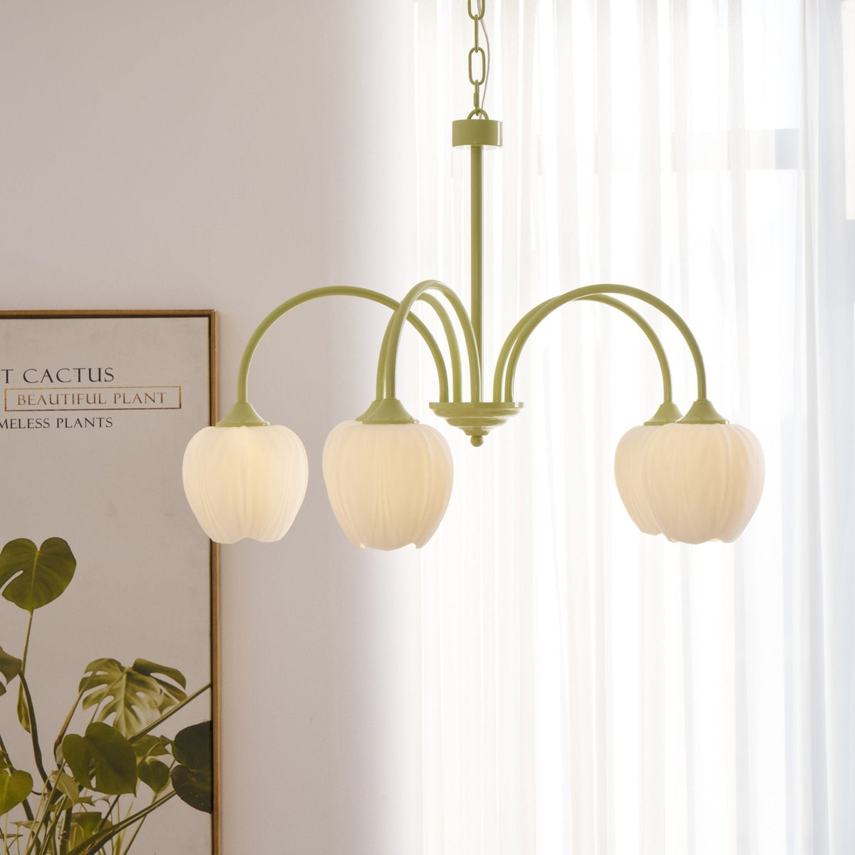 Eiraine Kronleuchter Tulip Matcha Glas