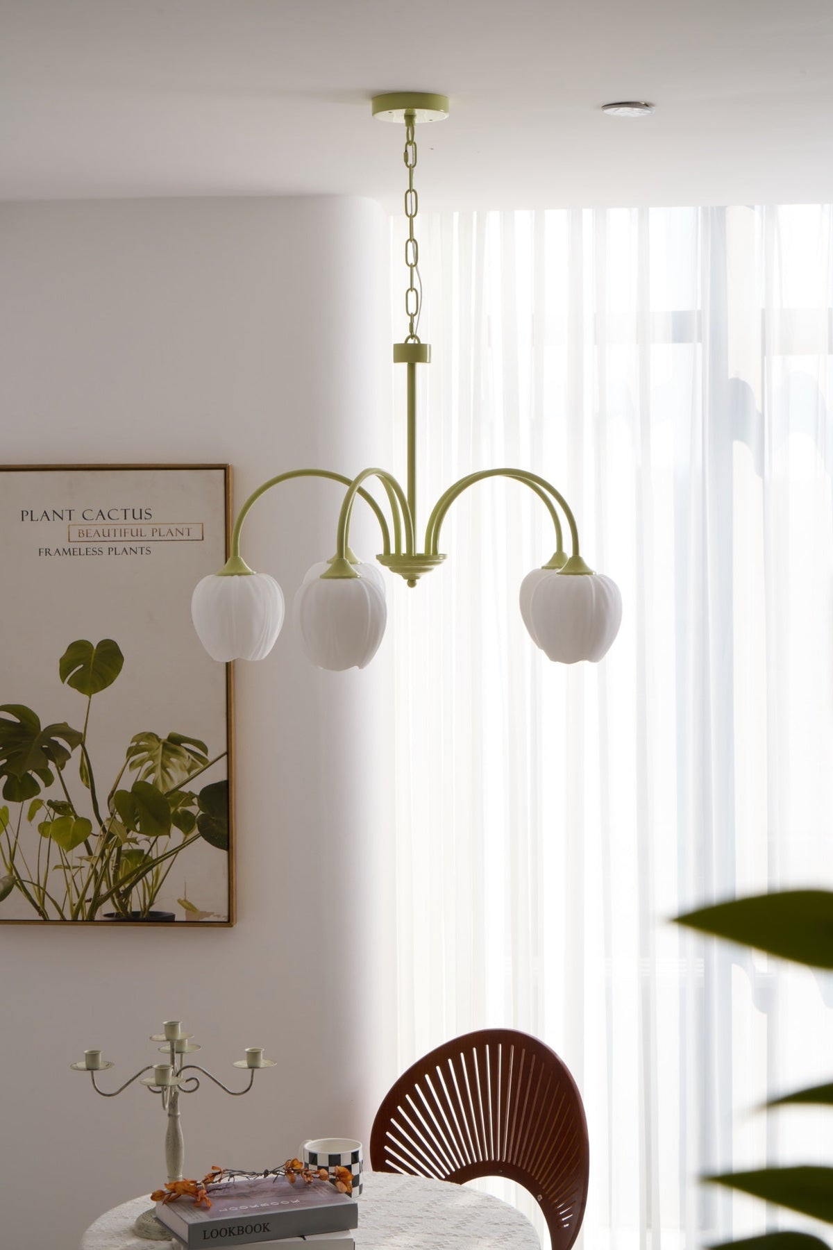 Eiraine Kronleuchter Tulip Matcha Glas