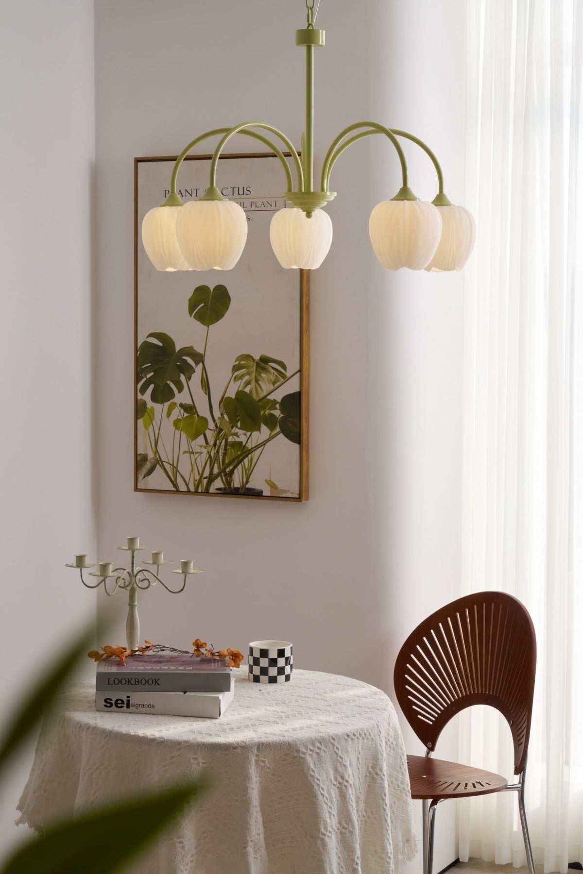 Eiraine Kronleuchter Tulip Matcha Glas