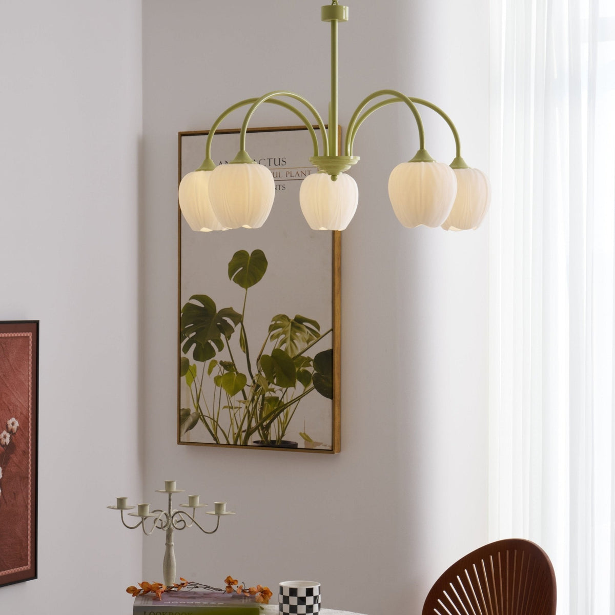 Eiraine Kronleuchter Tulip Matcha Glas