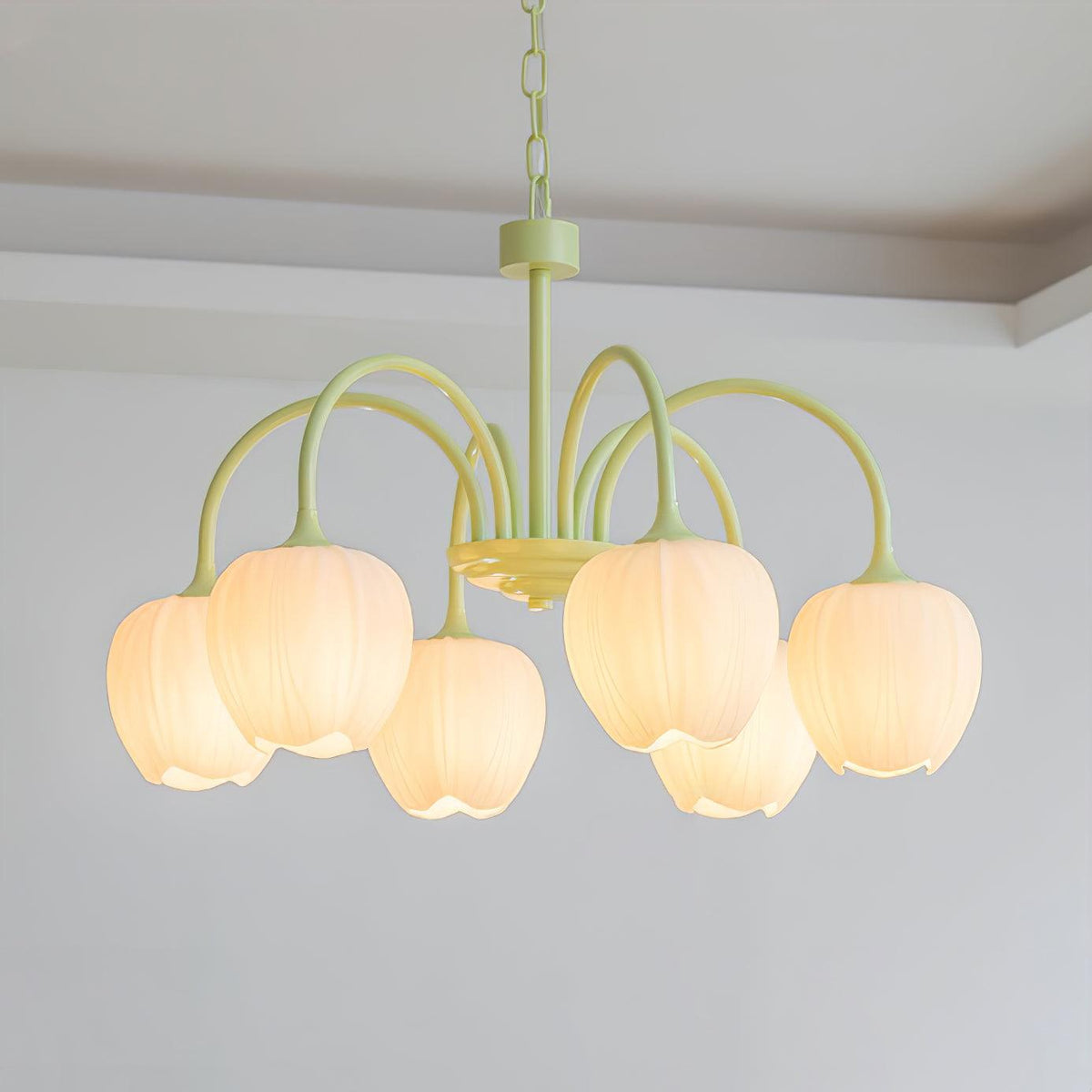 Eiraine Kronleuchter Tulip Matcha Glas