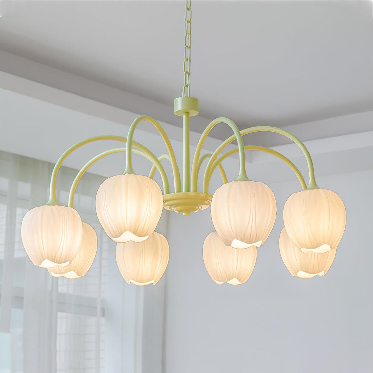 Eiraine Kronleuchter Tulip Matcha Glas