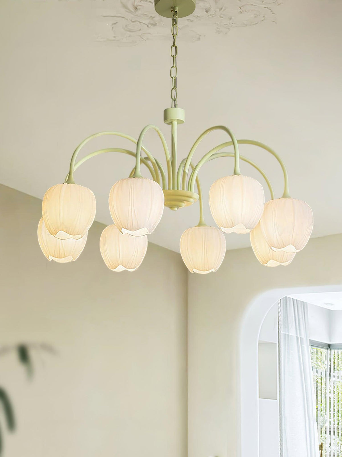 Eiraine Kronleuchter Tulip Matcha Glas