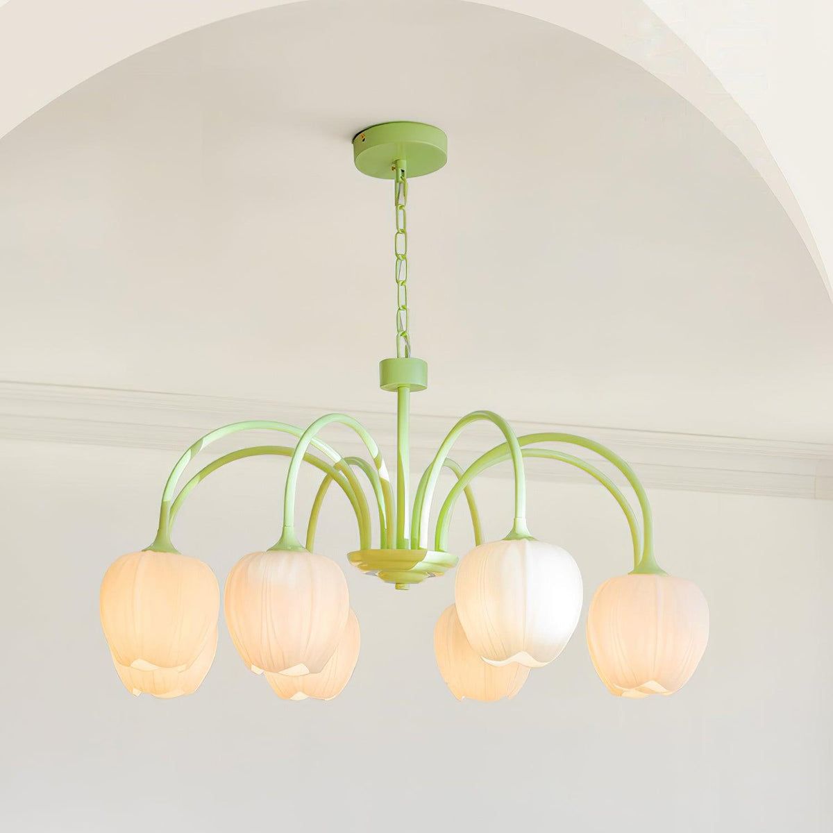 Eiraine Kronleuchter Tulip Matcha Glas