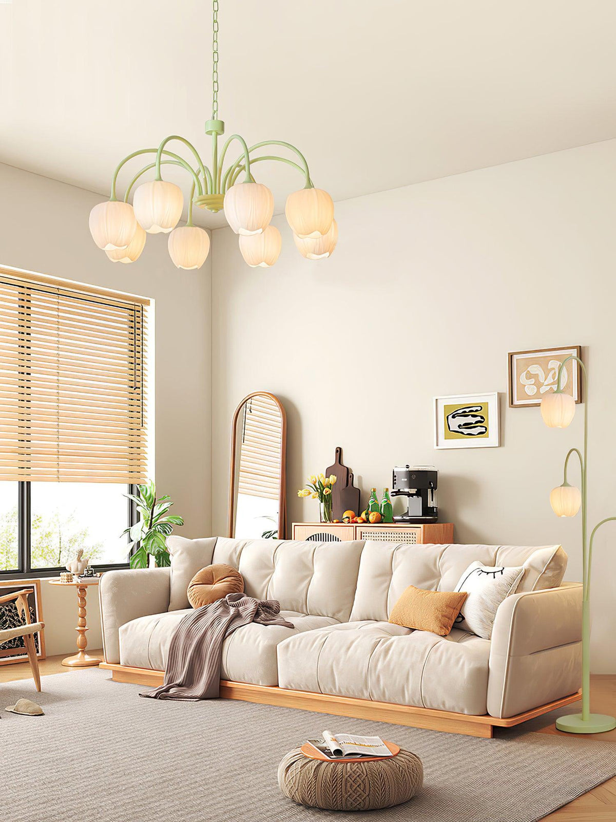 Eiraine Kronleuchter Tulip Matcha Glas