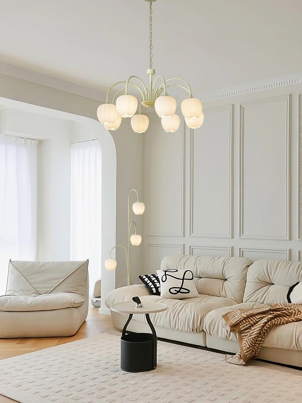 Eiraine Kronleuchter Tulip Matcha Glas