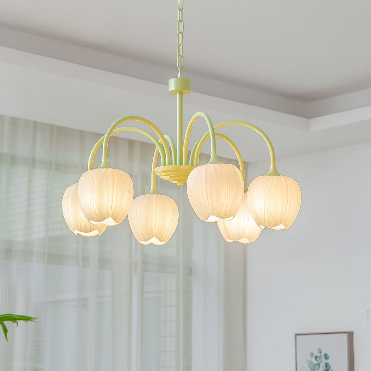 Eiraine Kronleuchter Tulip Matcha Glas