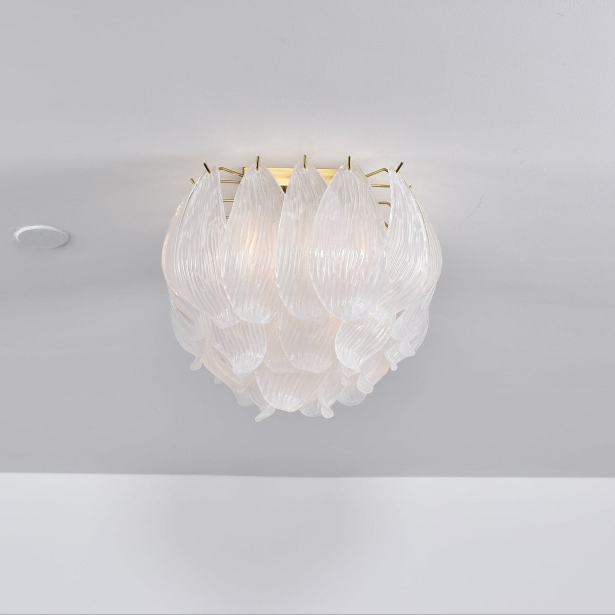 Liorivina Deckenleuchte Murano Petal Hand-geblasenes Glas flache Deckenleuchte