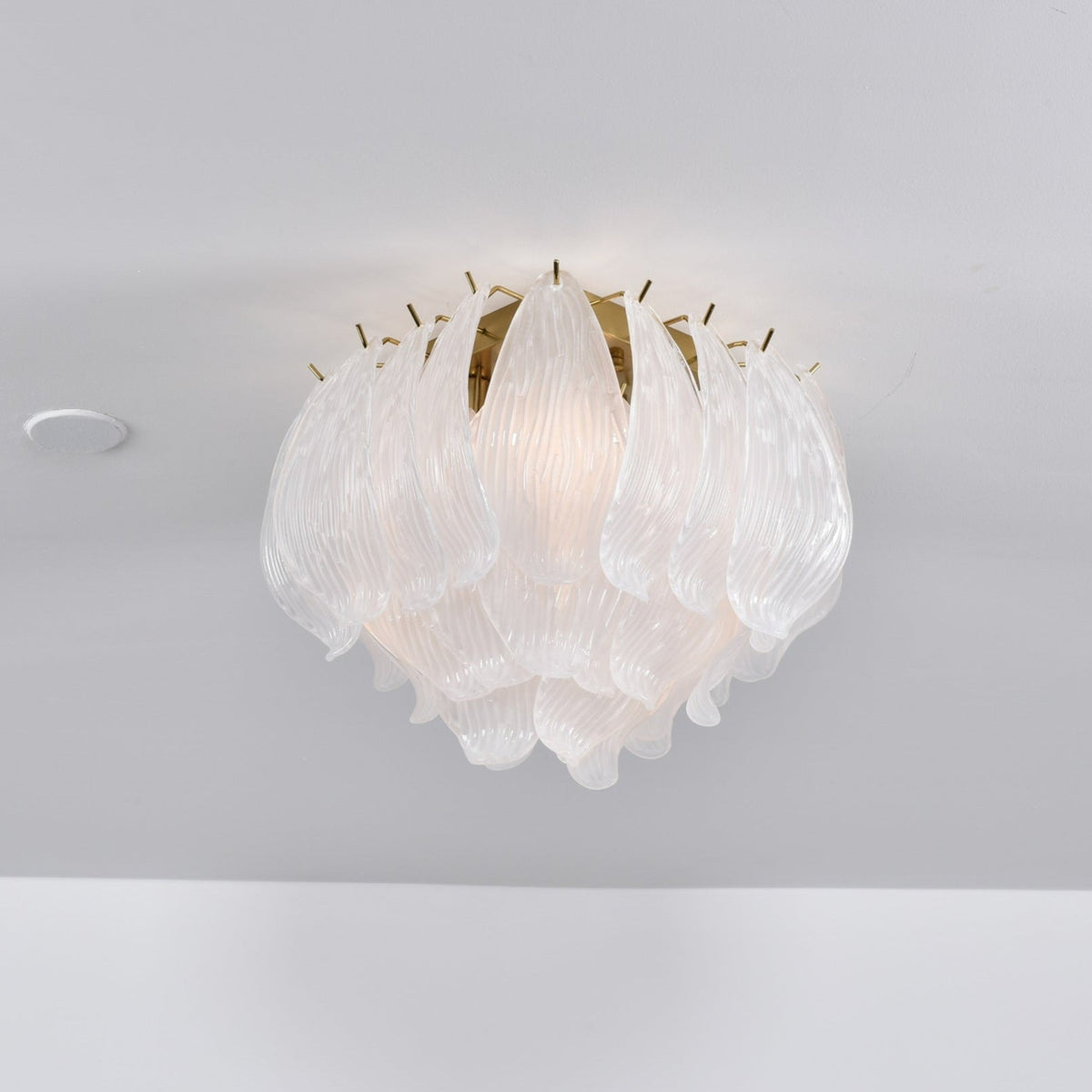 Liorivina Deckenleuchte Murano Petal Hand-geblasenes Glas flache Deckenleuchte