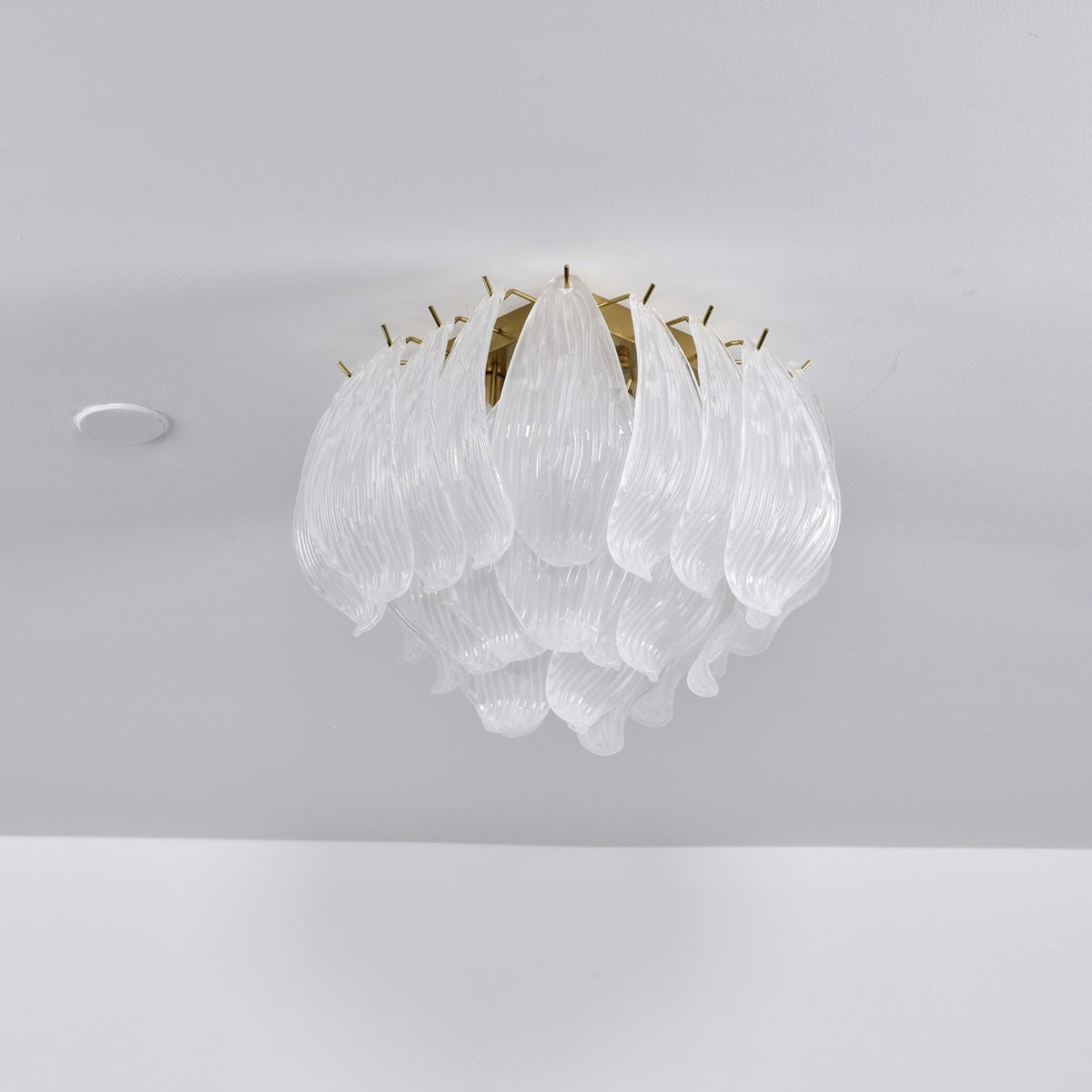 Liorivina Deckenleuchte Murano Petal Hand-geblasenes Glas flache Deckenleuchte