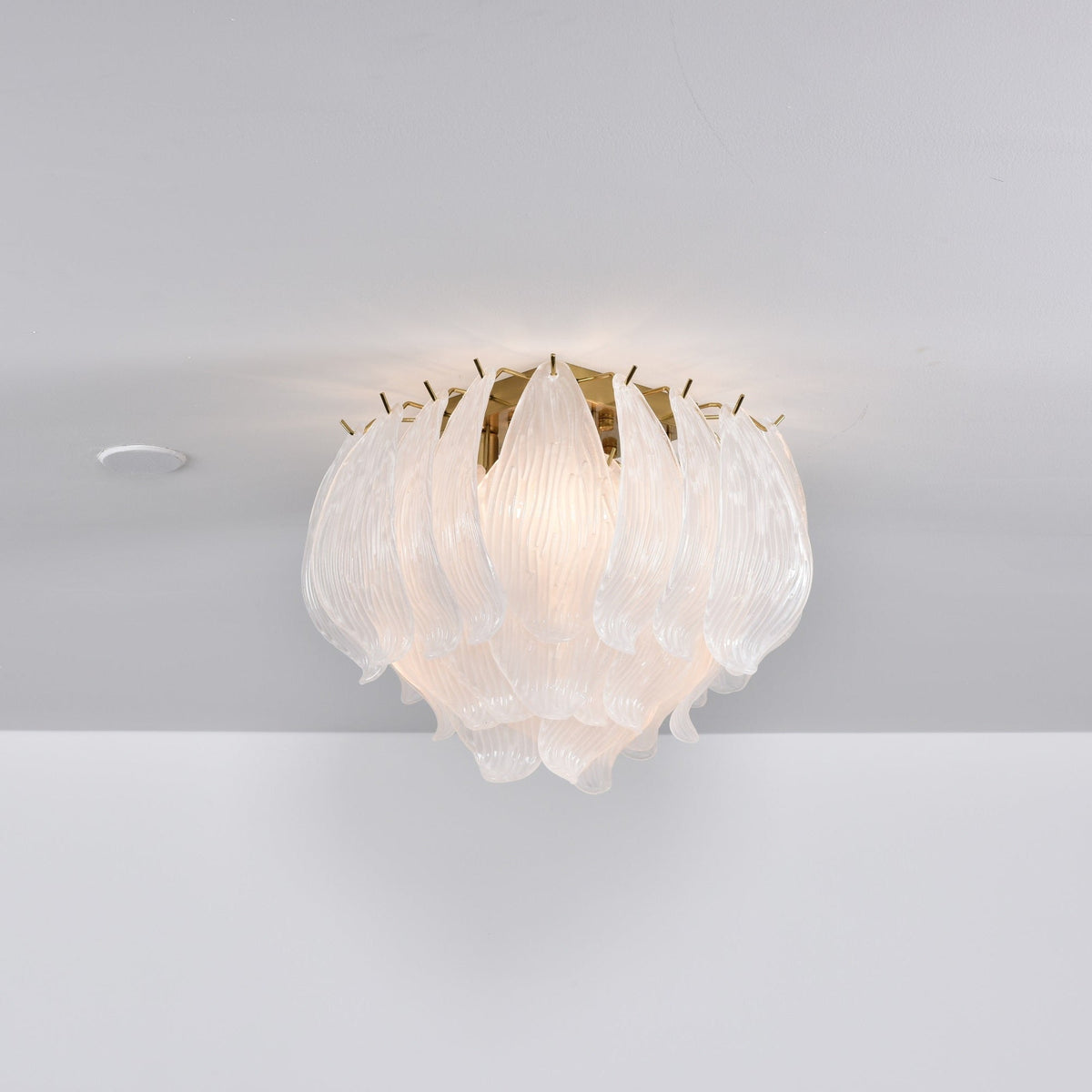 Liorivina Deckenleuchte Murano Petal Hand-geblasenes Glas flache Deckenleuchte