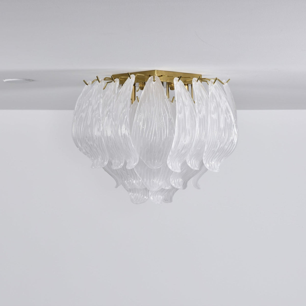 Liorivina Deckenleuchte Murano Petal Hand-geblasenes Glas flache Deckenleuchte
