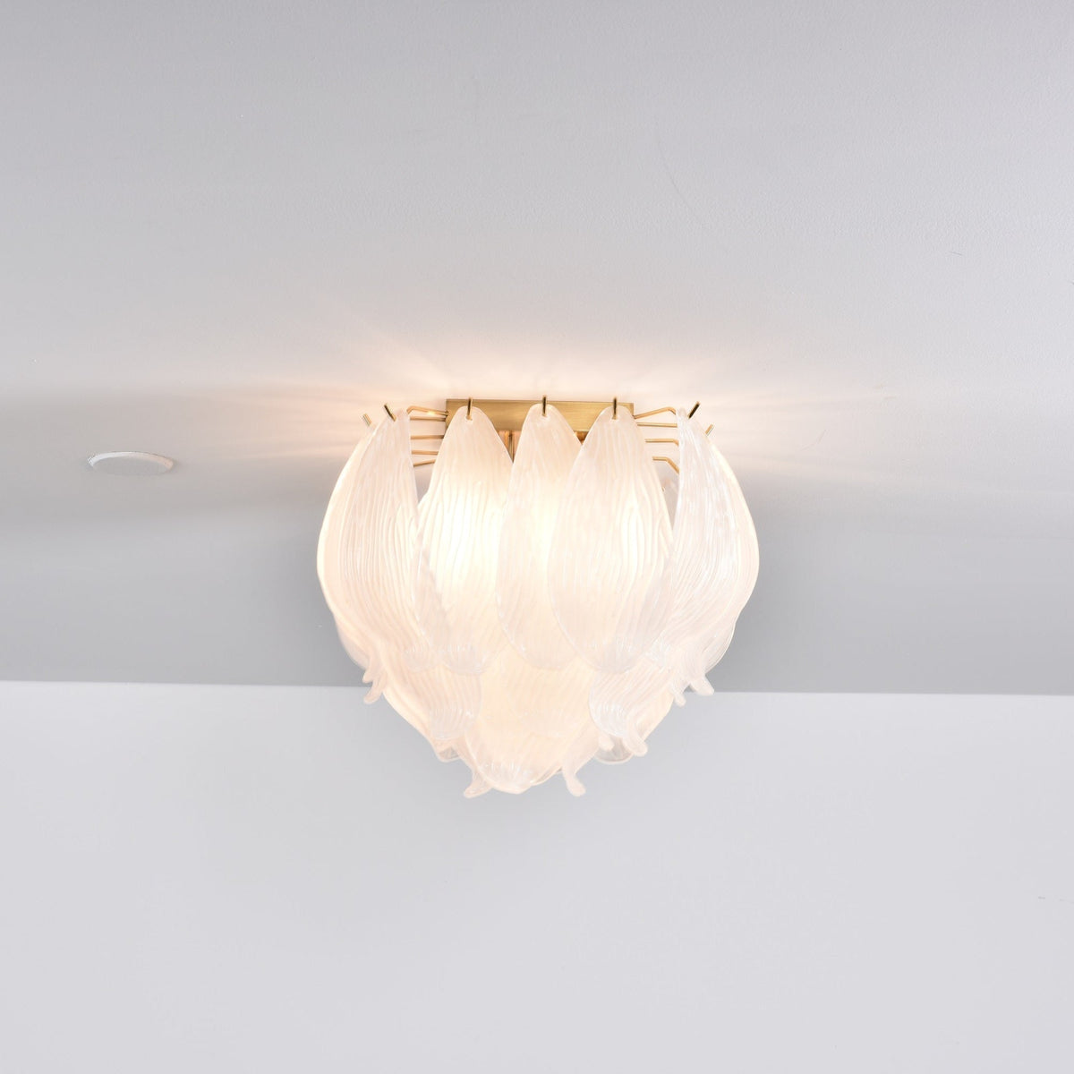 Liorivina Deckenleuchte Murano Petal Hand-geblasenes Glas flache Deckenleuchte