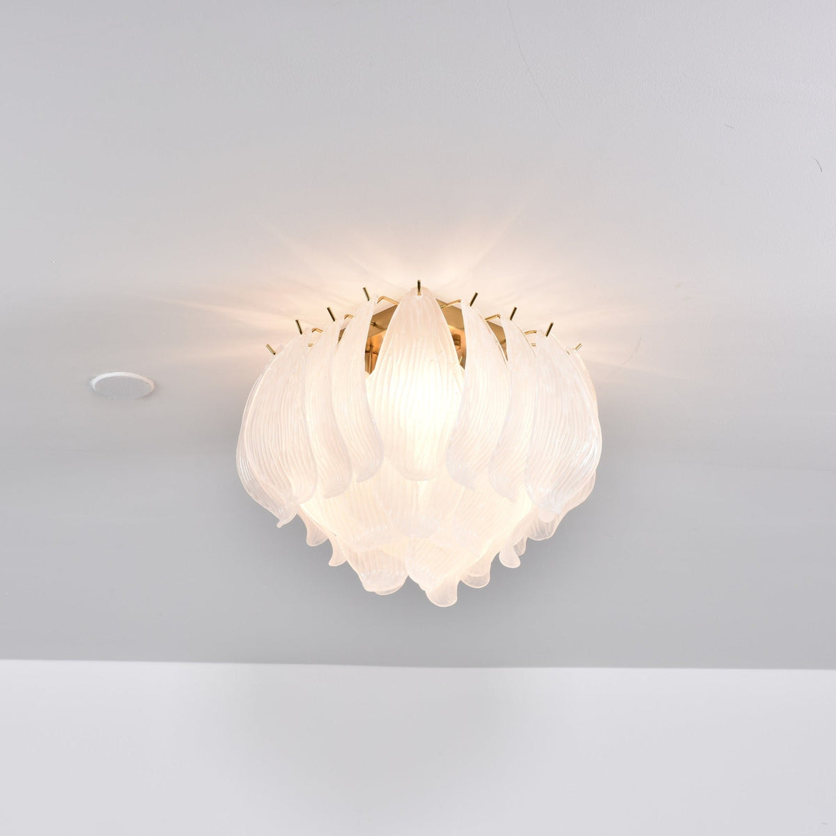 Liorivina Deckenleuchte Murano Petal Hand-geblasenes Glas flache Deckenleuchte
