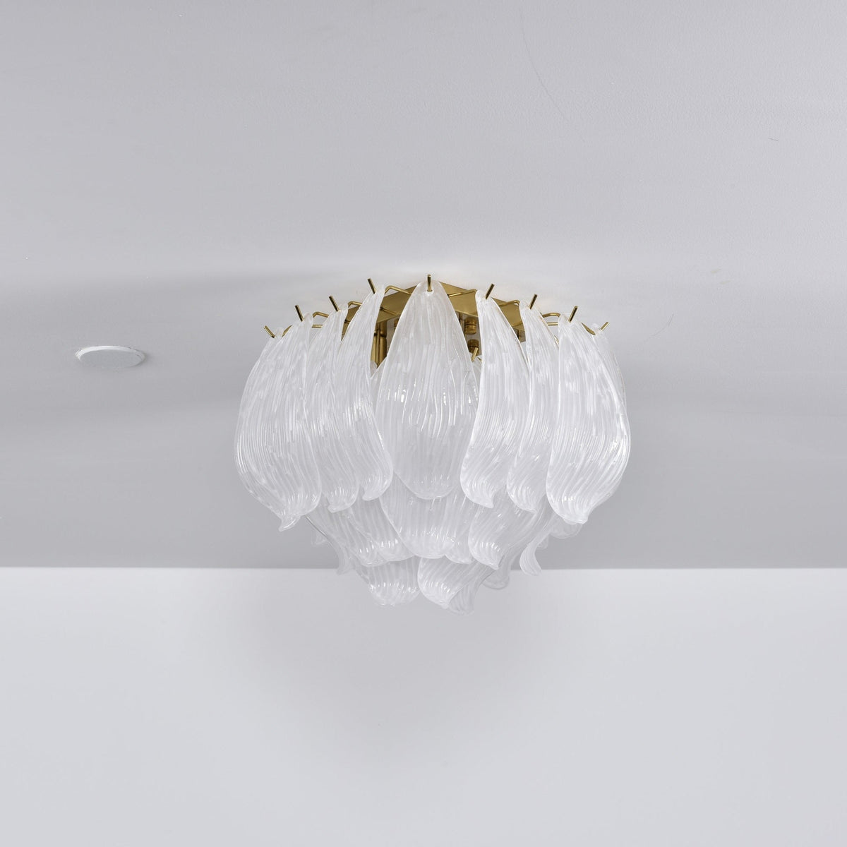 Liorivina Deckenleuchte Murano Petal Hand-geblasenes Glas flache Deckenleuchte