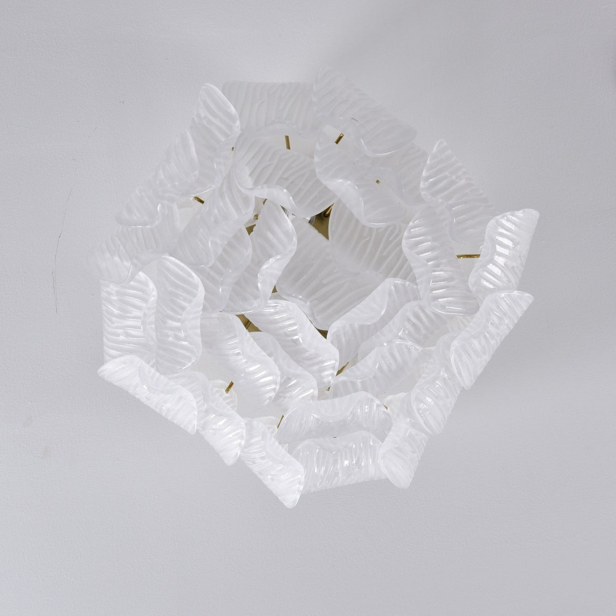 Liorivina Deckenleuchte Murano Petal Hand-geblasenes Glas flache Deckenleuchte