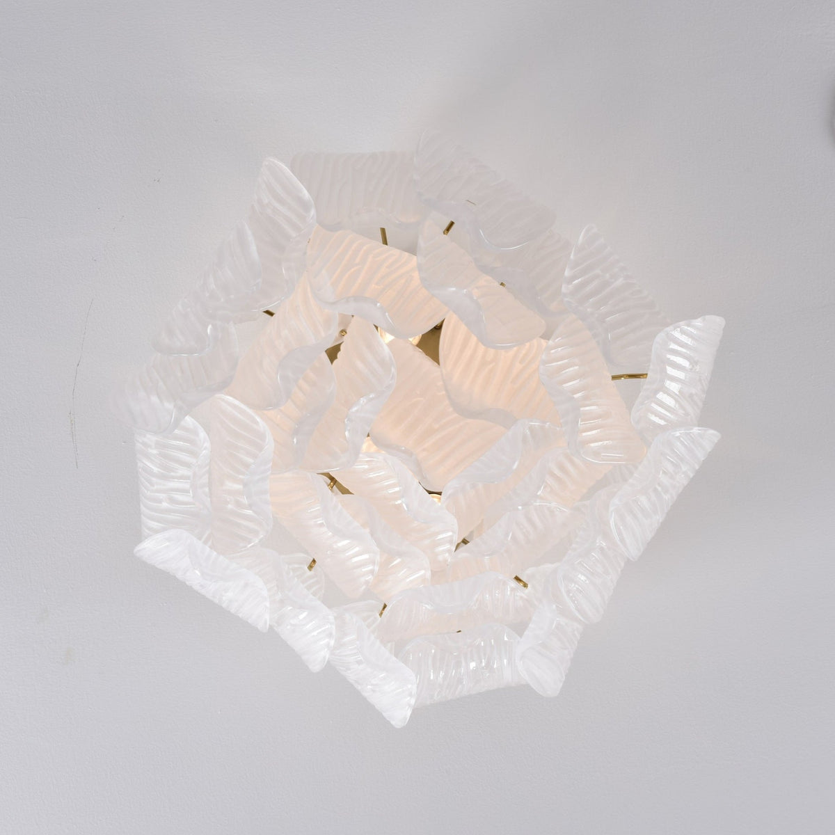 Liorivina Deckenleuchte Murano Petal Hand-geblasenes Glas flache Deckenleuchte