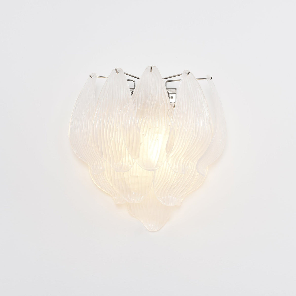 Lioriniella Wandleuchte aus Murano-Glas in Petal-Form mit matten kaskadierenden Blättern