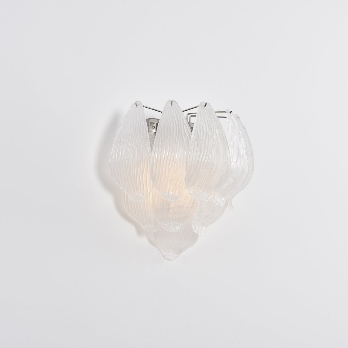 Lioriniella Wandleuchte aus Murano-Glas in Petal-Form mit matten kaskadierenden Blättern