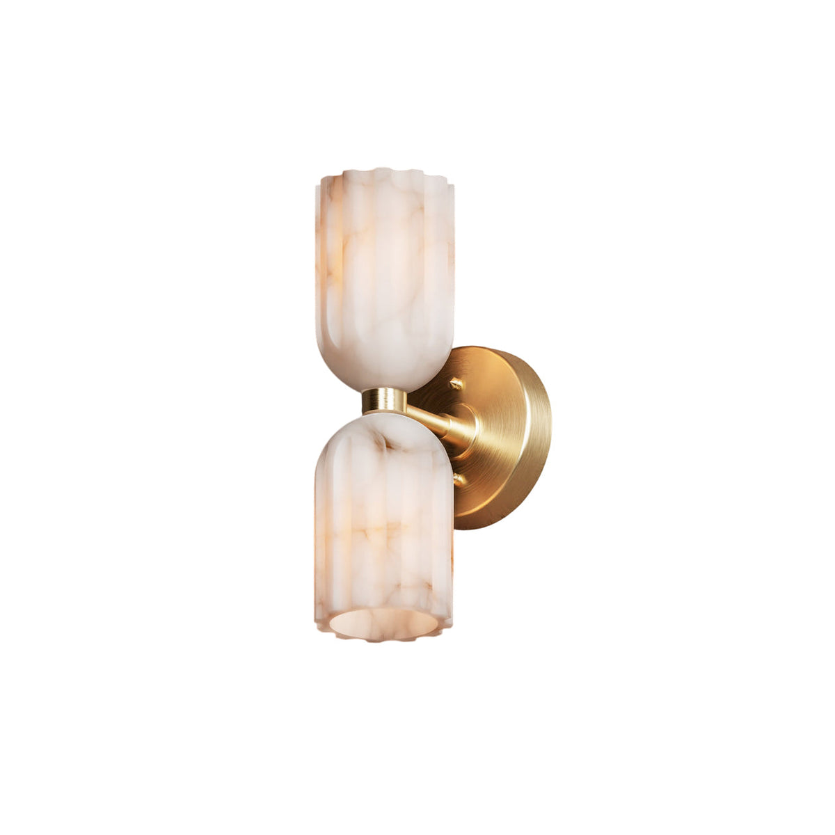 Eiriviella Doppelte Wandleuchte aus Messing mit Alabaster-Lampenschirm
