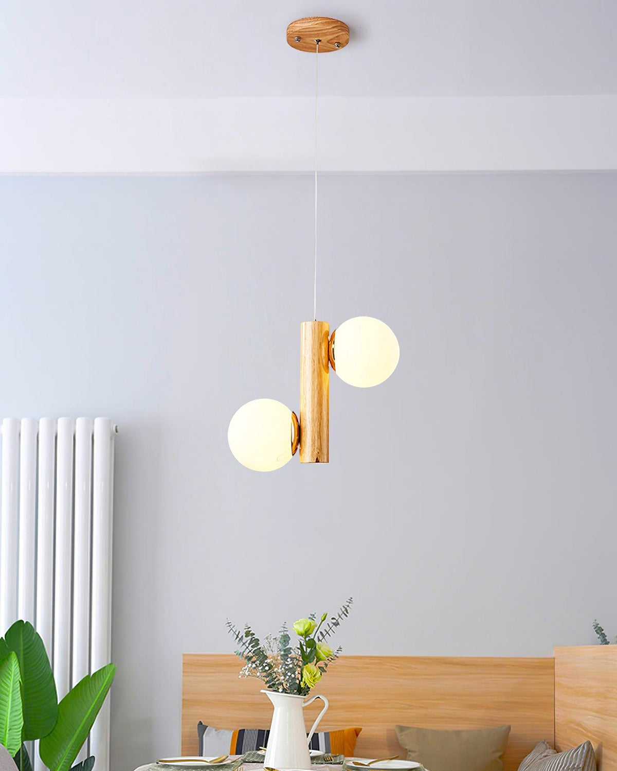Solstica Pendelleuchte aus Holz im klassischen Stil