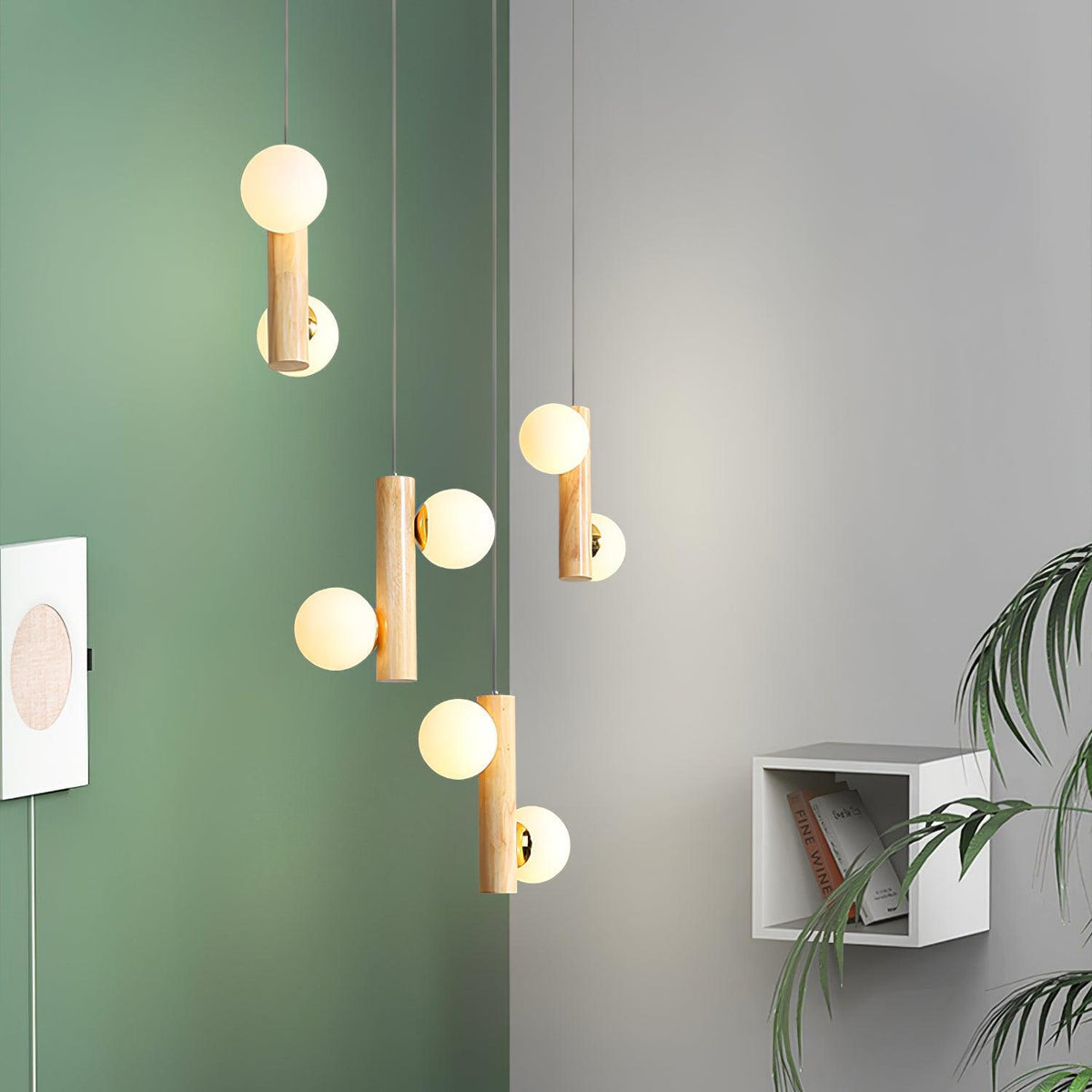 Solstica Pendelleuchte aus Holz im klassischen Stil