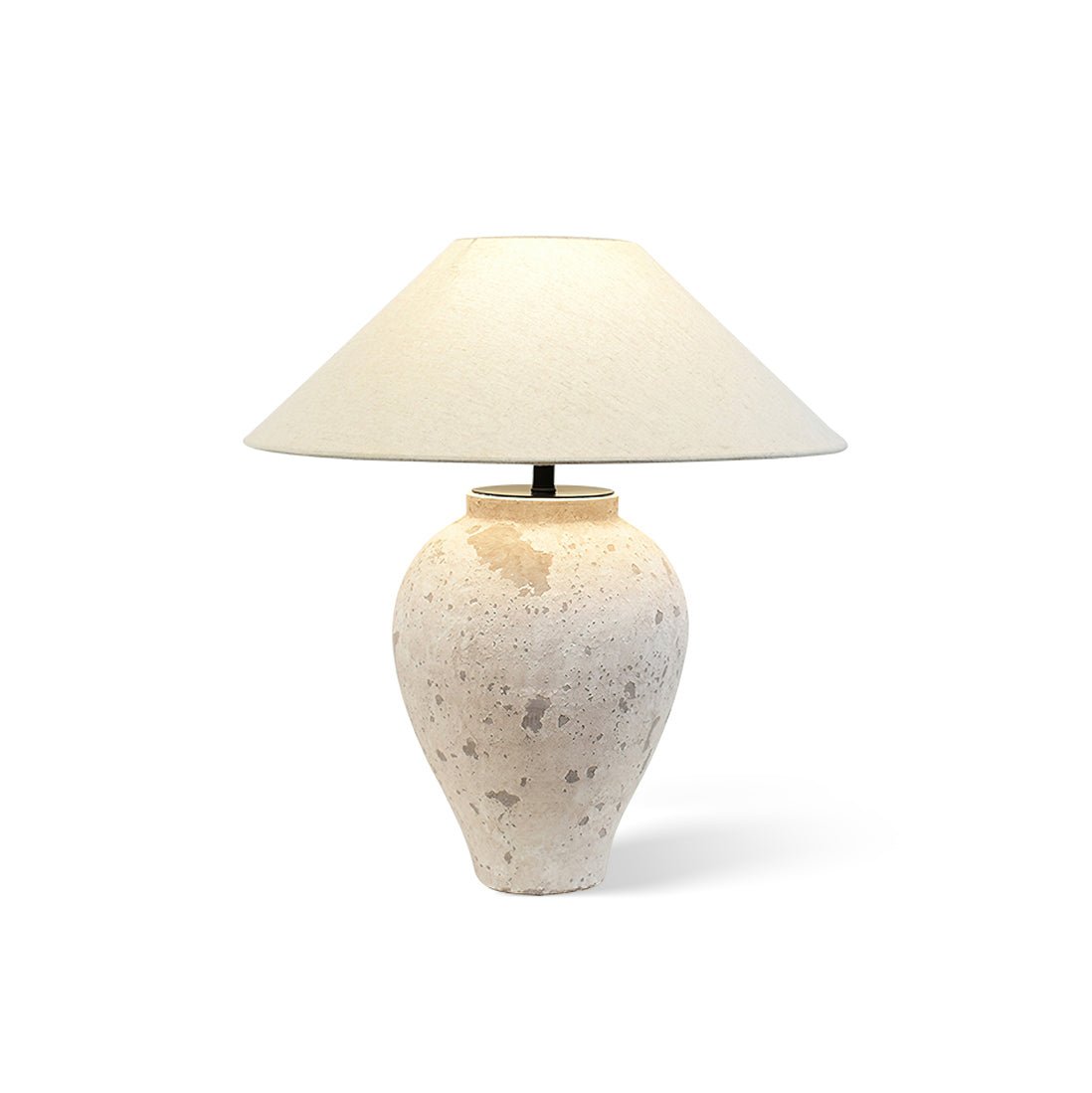 Solix Tischleuchte aus Keramik und Stoff in Beige