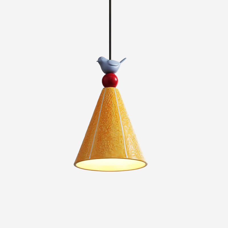 Virella Pendelleuchte aus Keramik in Gelb mit Kieselsteinform – zeitgenössisches Design
