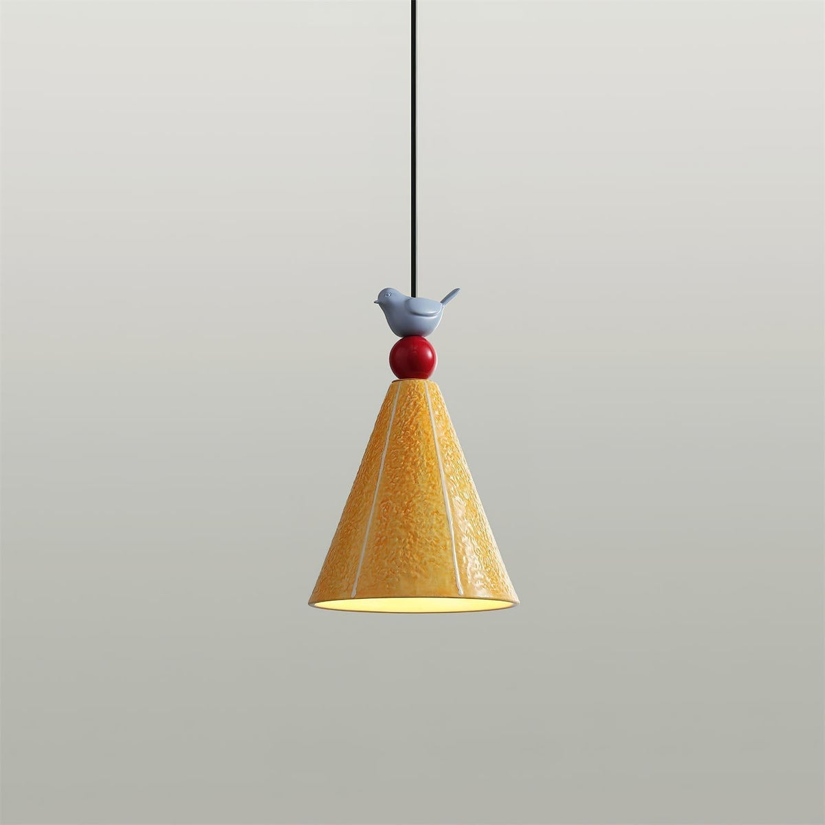 Virella Pendelleuchte aus Keramik in Gelb mit Kieselsteinform – zeitgenössisches Design