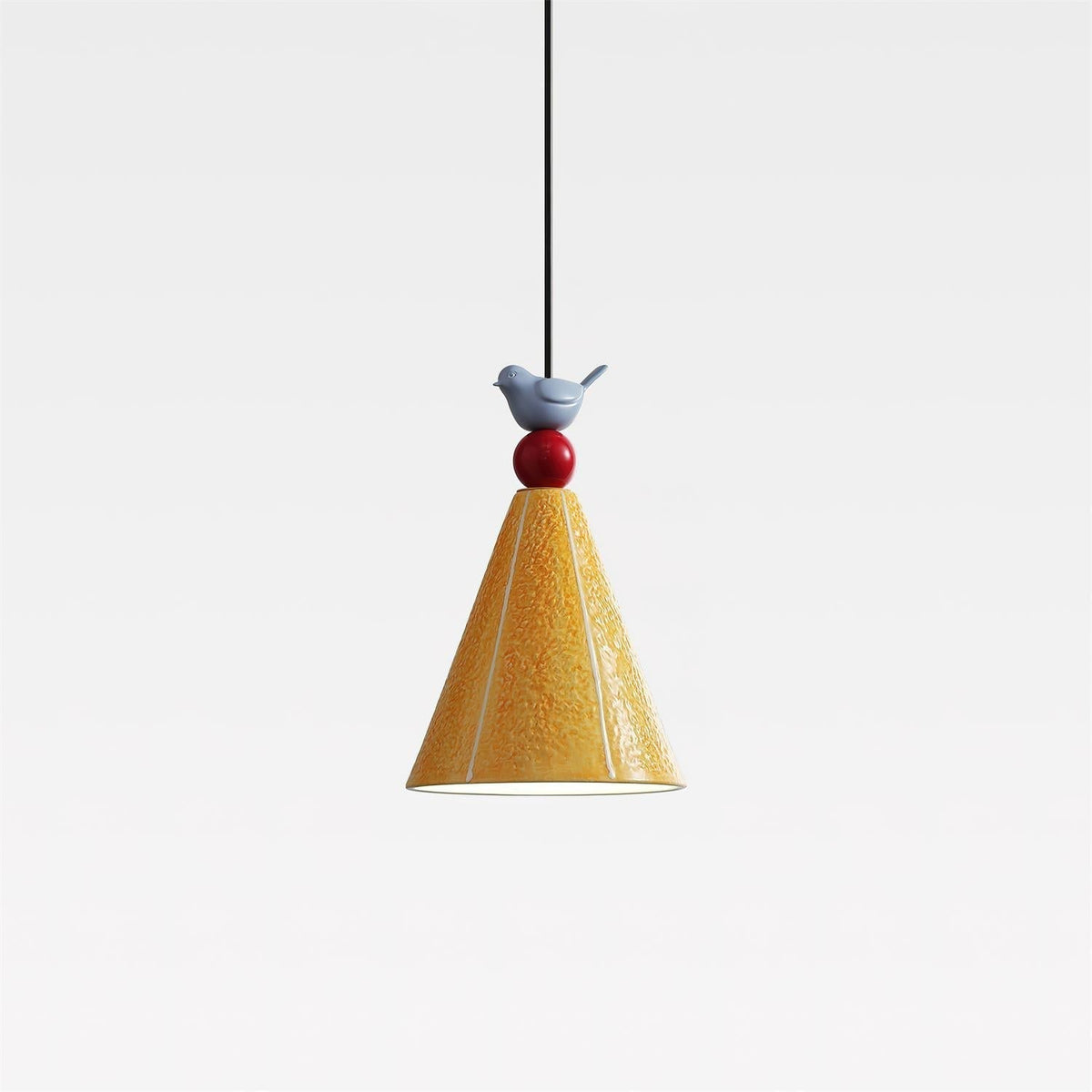 Virella Pendelleuchte aus Keramik in Gelb mit Kieselsteinform – zeitgenössisches Design