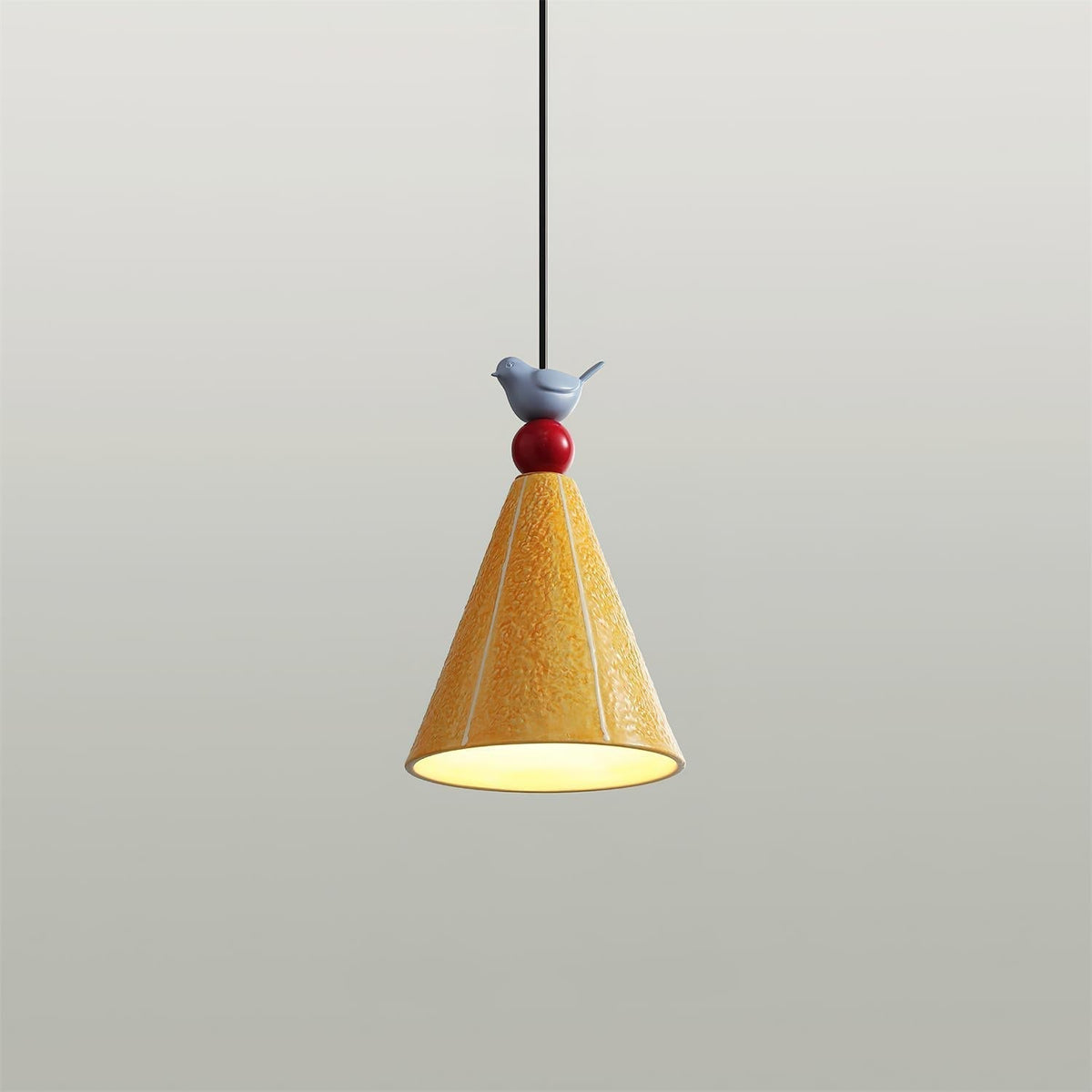 Virella Pendelleuchte aus Keramik in Gelb mit Kieselsteinform – zeitgenössisches Design