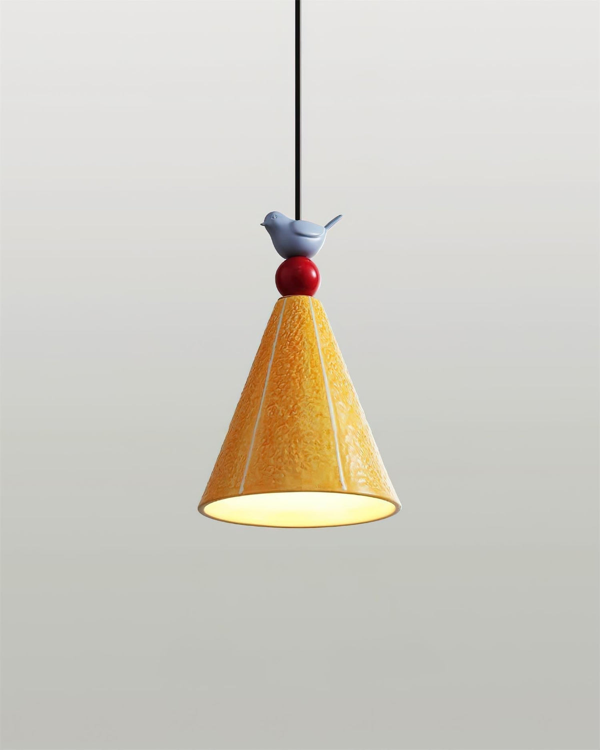Virella Pendelleuchte aus Keramik in Gelb mit Kieselsteinform – zeitgenössisches Design