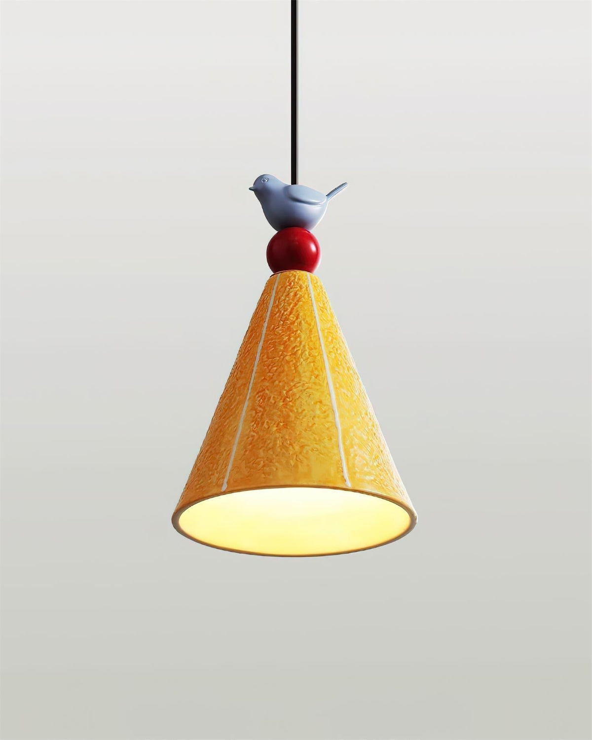Virella Pendelleuchte aus Keramik in Gelb mit Kieselsteinform – zeitgenössisches Design