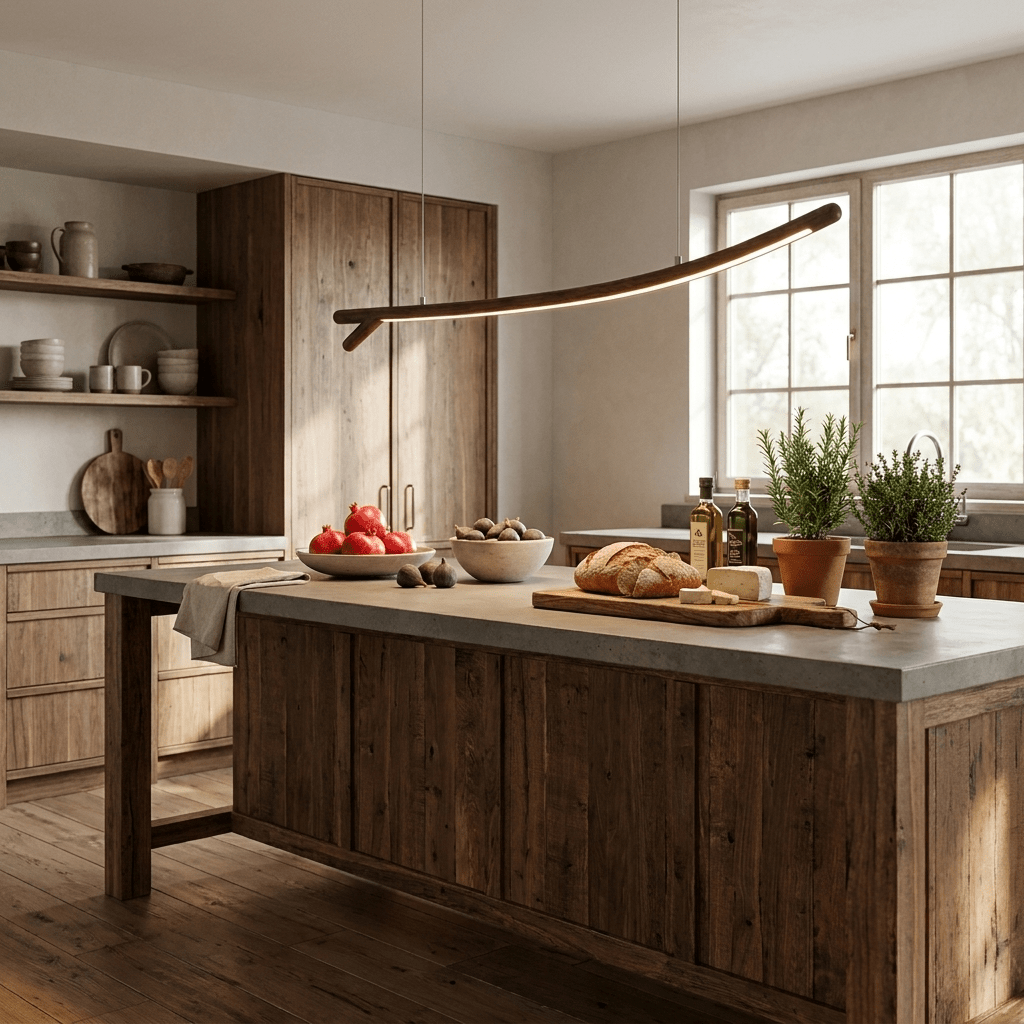 Sylorina Pendelleuchte aus Holz linear