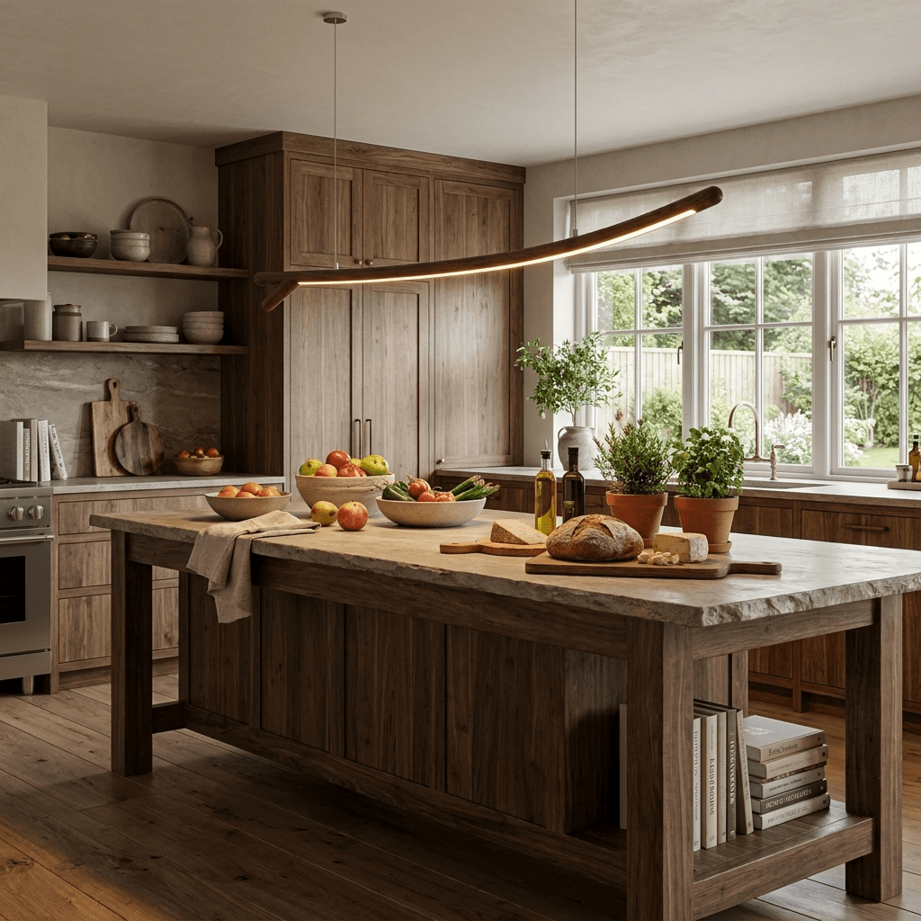 Sylorina Pendelleuchte aus Holz linear