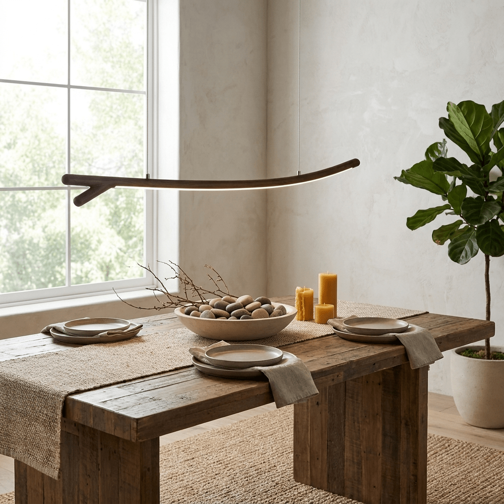 Sylorina Pendelleuchte aus Holz linear