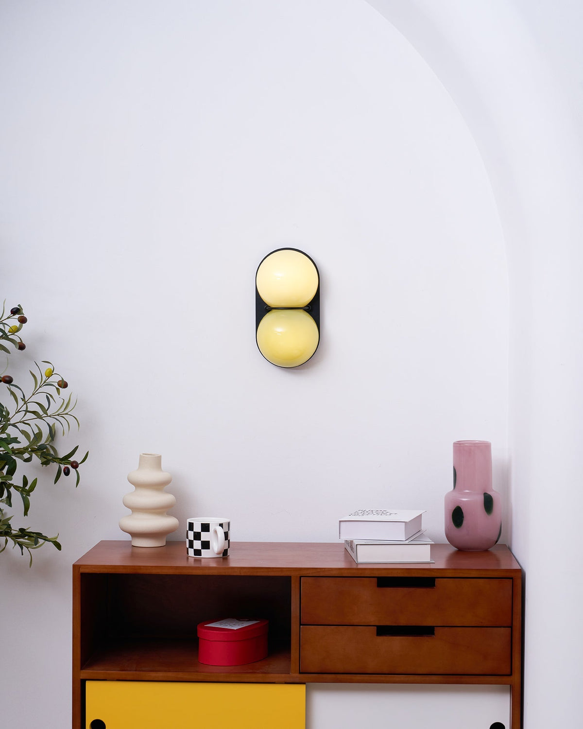 Two Kugeln aus Glas Wandleuchte