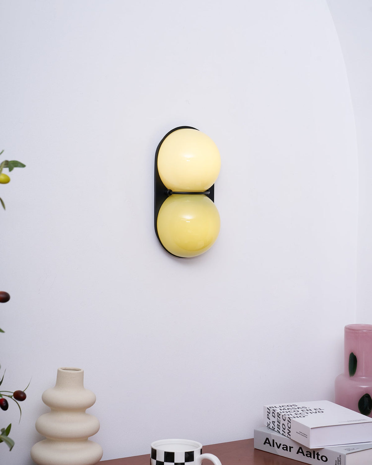 Two Kugeln aus Glas Wandleuchte