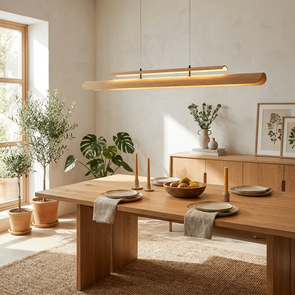 Lignelle lineare Pendelleuchte aus Holz