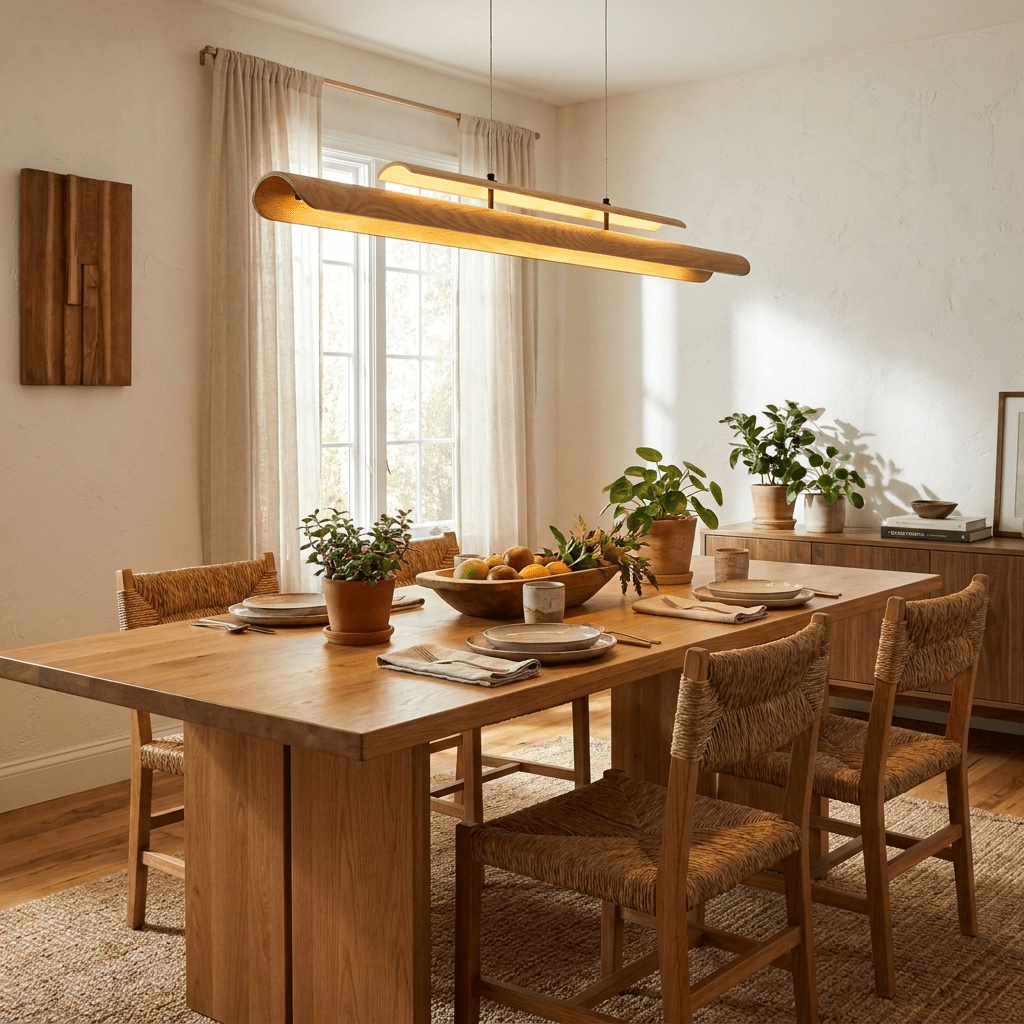 Lignelle lineare Pendelleuchte aus Holz