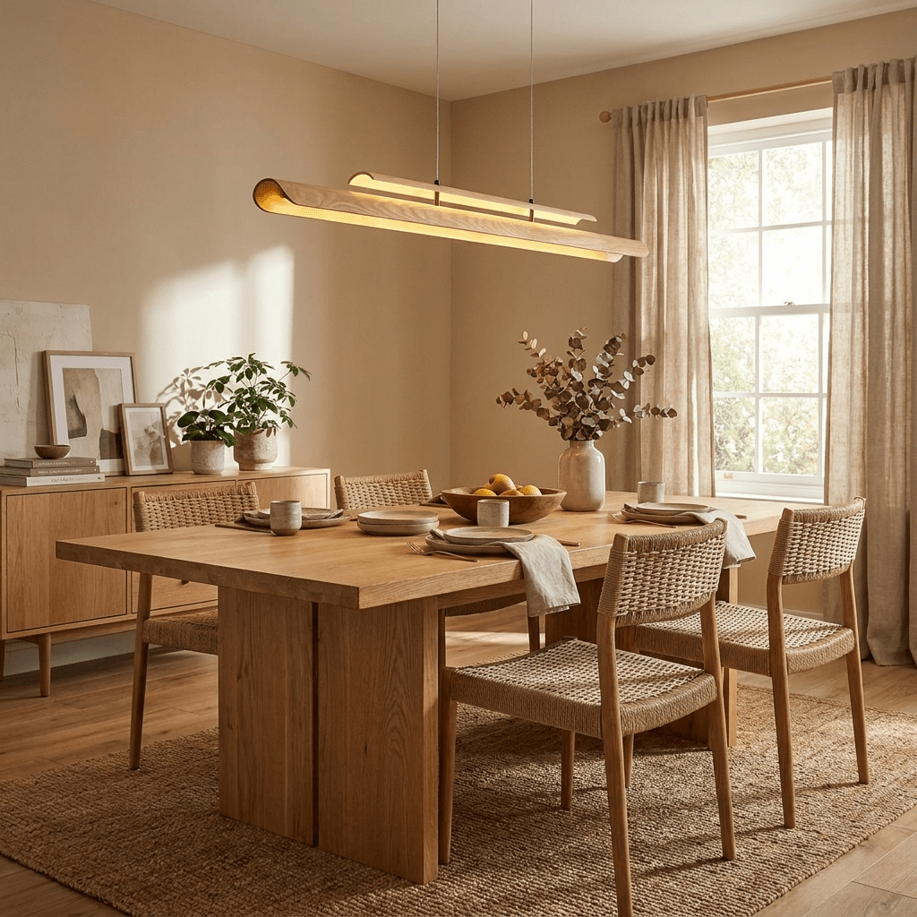 Lignelle lineare Pendelleuchte aus Holz