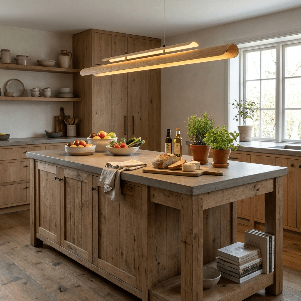 Lignelle lineare Pendelleuchte aus Holz