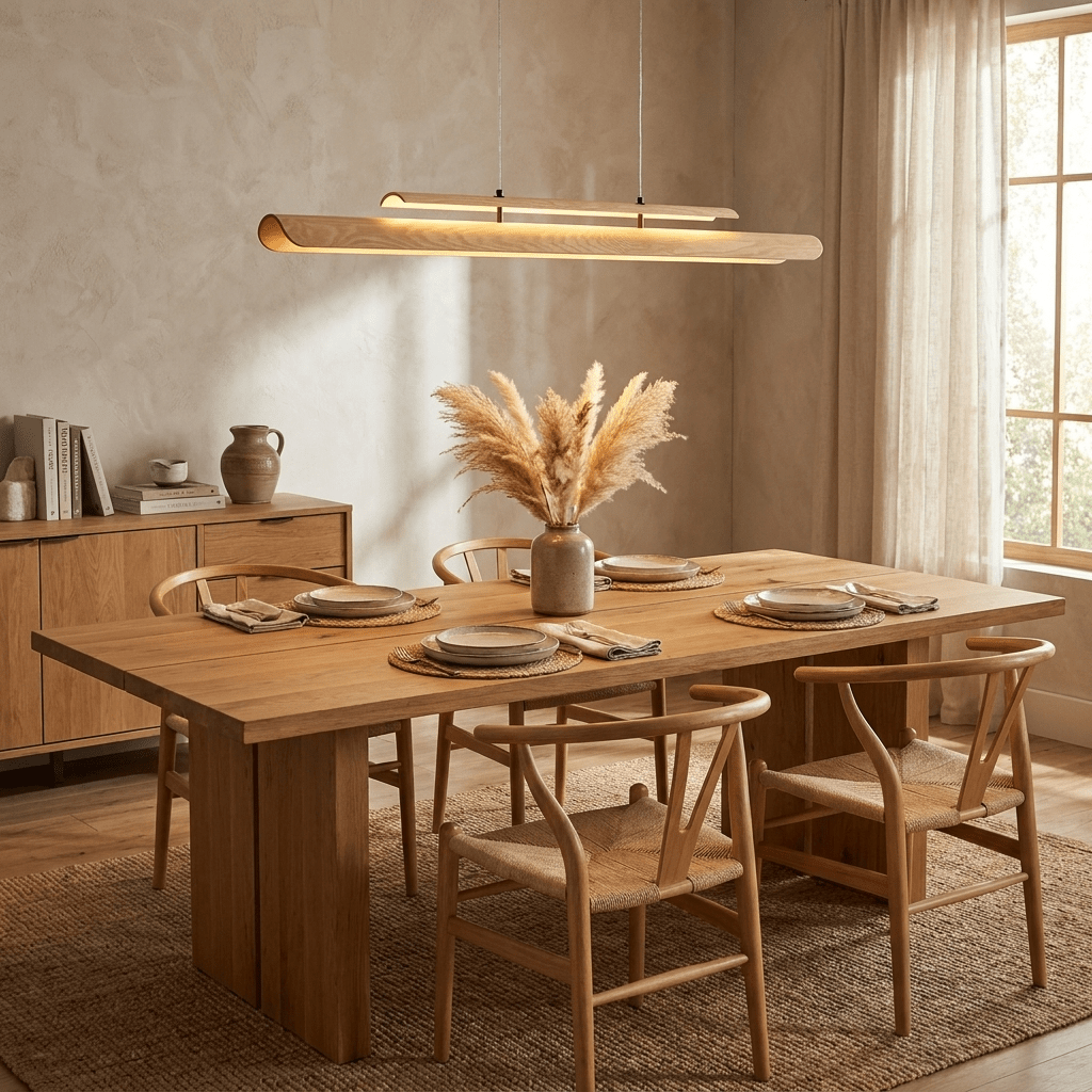 Lignelle lineare Pendelleuchte aus Holz