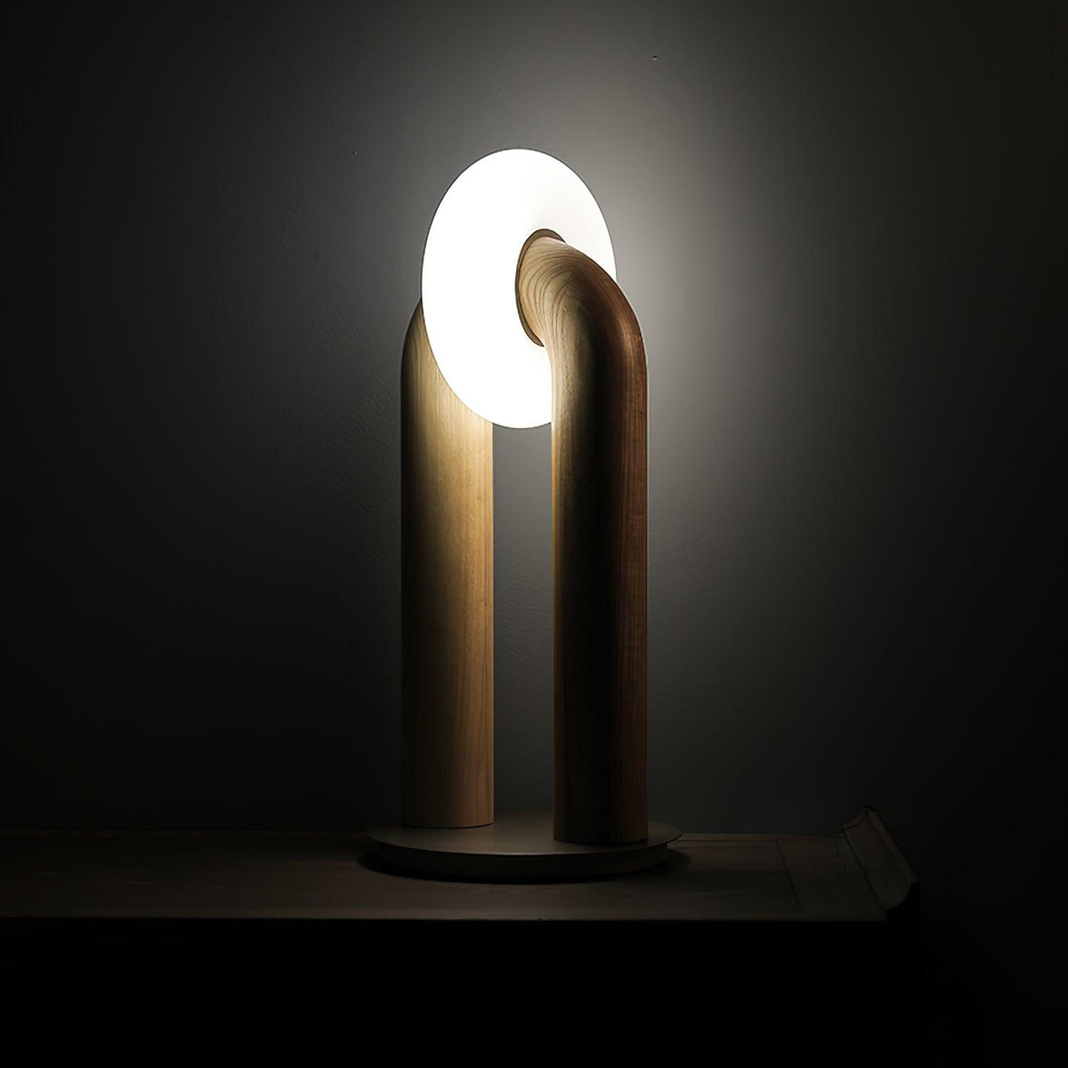 Elvelelia Vintage-Holz-Tischlampe