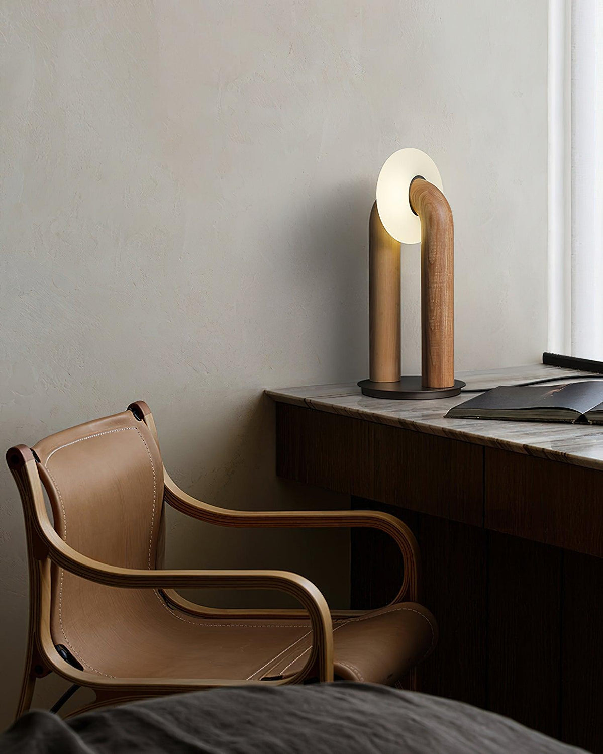 Elvelelia Vintage-Holz-Tischlampe