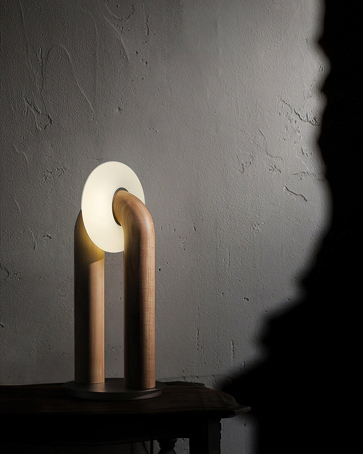 Elvelelia Vintage-Holz-Tischlampe
