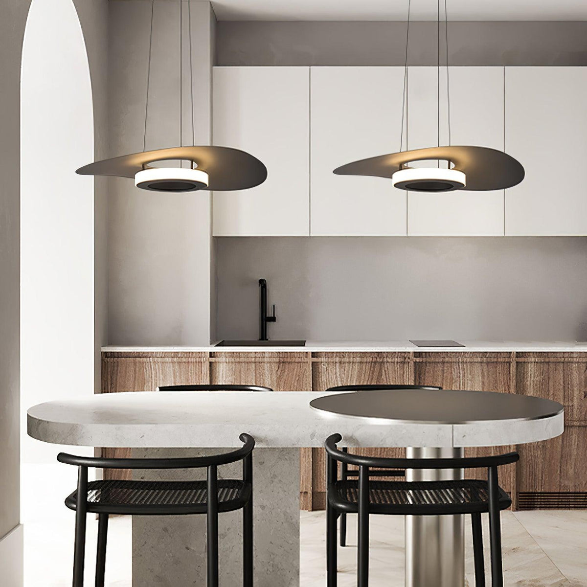 Woka Pendelleuchte Aluminium UFO-Ring Minimalistisch