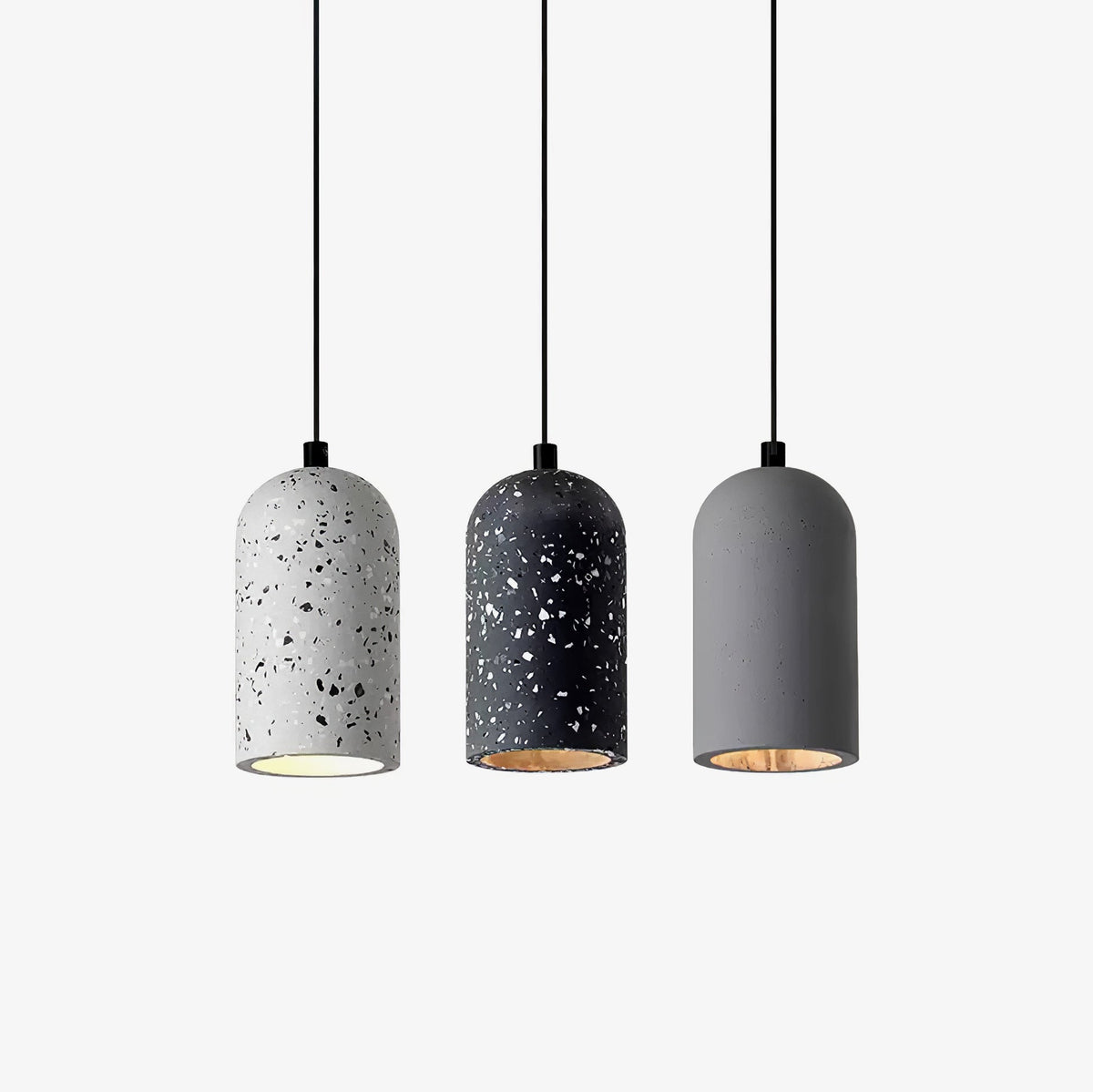 Brol Terrazzo Pendelleuchte im Industrie-Stil in Beton grau