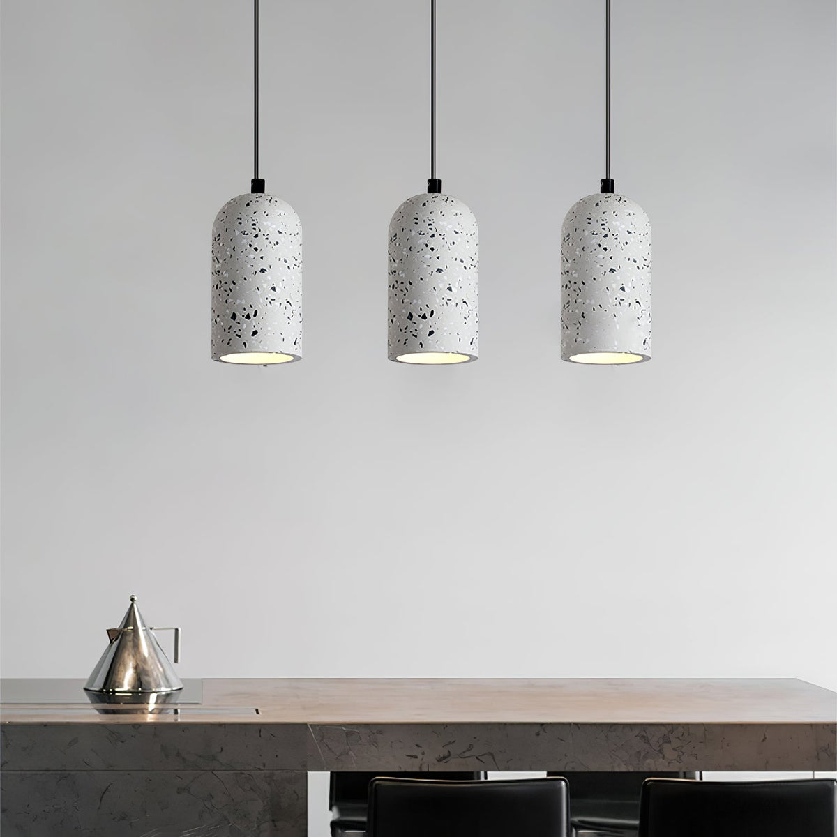 Brol Terrazzo Pendelleuchte im Industrie-Stil in Beton grau