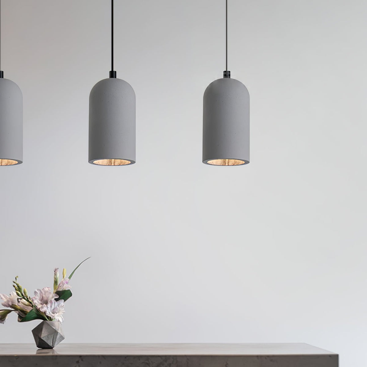 Brol Terrazzo Pendelleuchte im Industrie-Stil in Beton grau